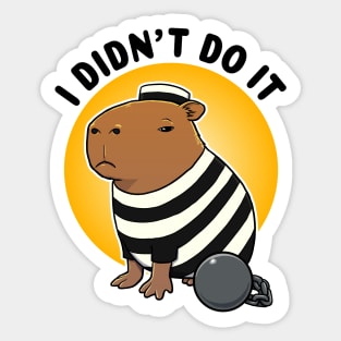 I didn't do it Capybara Prisioner Sticker